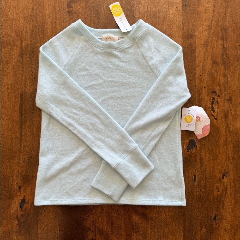 Girls Walking on Sunshine Sweater from Stitch Fix size M Light Blue